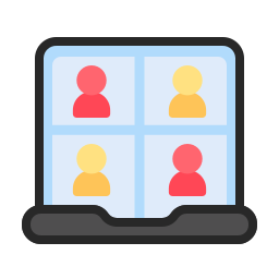 reunión en línea icono