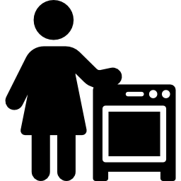 mujer, cocina icono