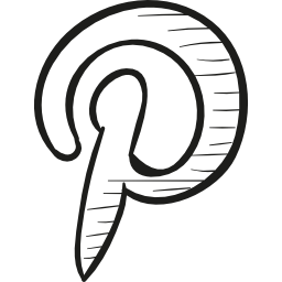 logotipo dibujado de pinterest icono