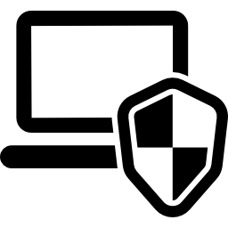 laptop mit schild icon