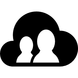utente nel cloud icona