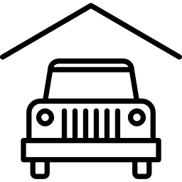samochód i garaż ikona