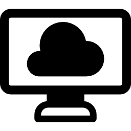 pantalla de computadora en la nube icono