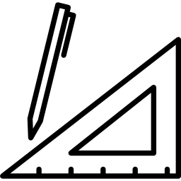 Ручка и набор квадратов иконка