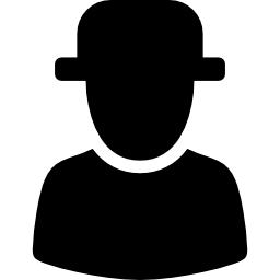 Man with hat portrait icon