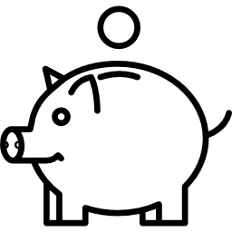 coffre-fort d'argent de porc Icône
