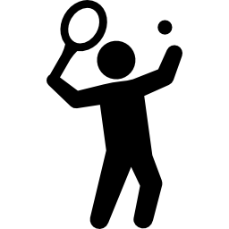 Tennis player with racket icon