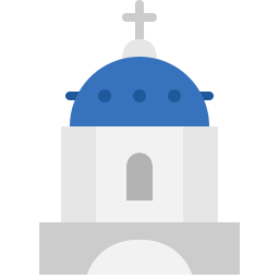 igreja com cúpula azul Ícone