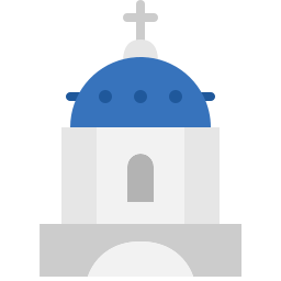 iglesia con cúpula azul icono