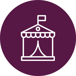 Circus tent icon