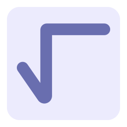raíz cuadrada icono