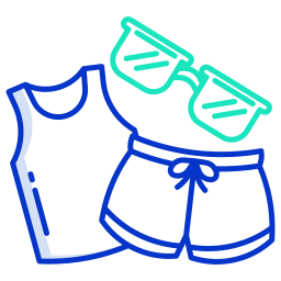 Beach clothes icon