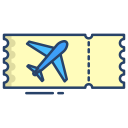 billete de avión icono