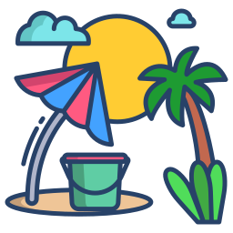 Summer beach icon