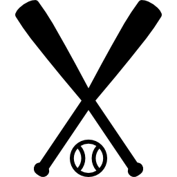 bates de béisbol y pelota icono