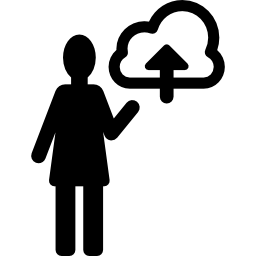 usuario subiendo a la nube icono