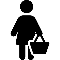 femme au foyer shopping Icône