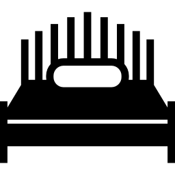 스트라이프 헤드 보드가있는 더블 침대 icon