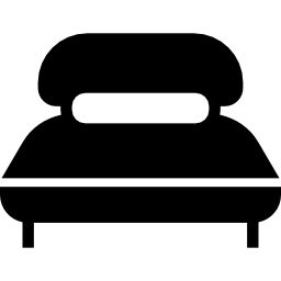 duże łóżko z długą poduszką ikona