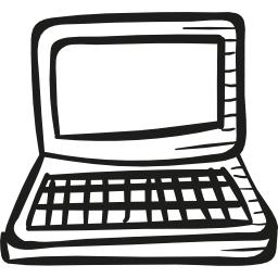 disegna il laptop aperto icona