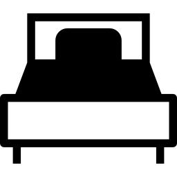 duże łóżko z jedną poduszką ikona