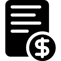 documento con moneta icona