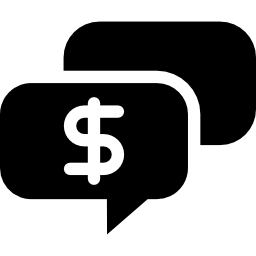 dialoog over geld icoon