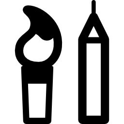 pennello e matita icona