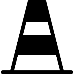 Полосатый дорожный конус иконка