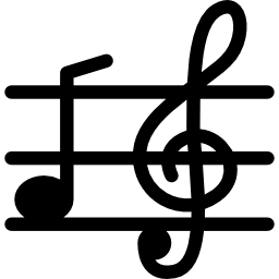 chiave di violino pentagramma e nota icona