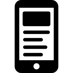 smartphone met tekst icoon