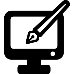 monitor e caneta Ícone