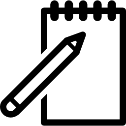 bloco de notas e lápis Ícone