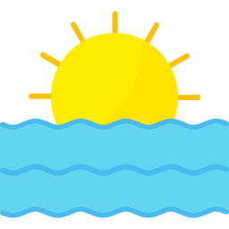 Beach sunset icon