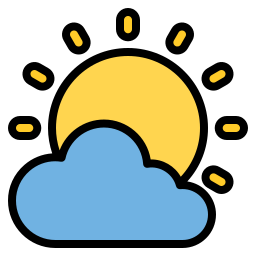 Clouds and sun icon