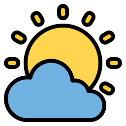 chmury i słońce ikona