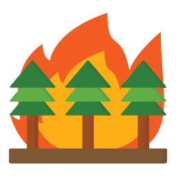 pożar lasu ikona