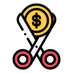 Cut money icon