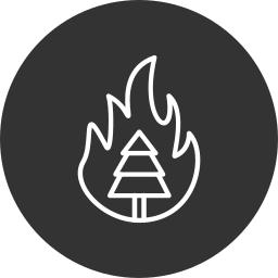 arbol en llamas icono