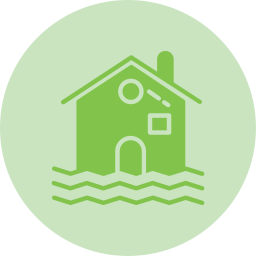 Flooded house icon