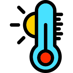 temperatura calda icona