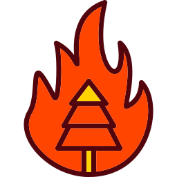 arbol en llamas icono