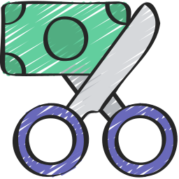 Cut money icon