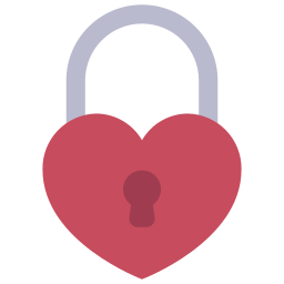 Heart shaped padlock icon