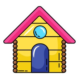drewniany dom ikona