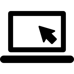 laptop con flecha icono