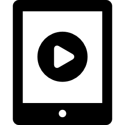 player de vídeo no tablet Ícone