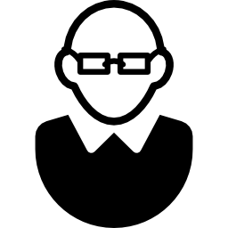 usuario calvo con gafas icono