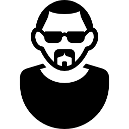 utilisateur avec lunettes de soleil et barbe de barbiche Icône