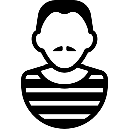 hombre con bigote y camisa a rayas icono
